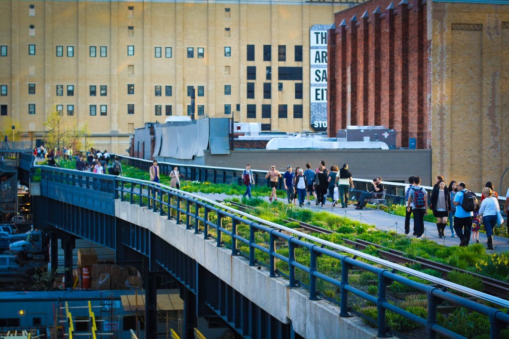 The High Line - above ground park built on the ruins of an old railway system.