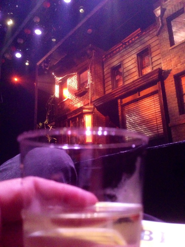 After Sardi's we were able to snag front row seats to Avenue Q. Photos are NOT permitted. My glass of wine took the pic, I couldn't stop her!