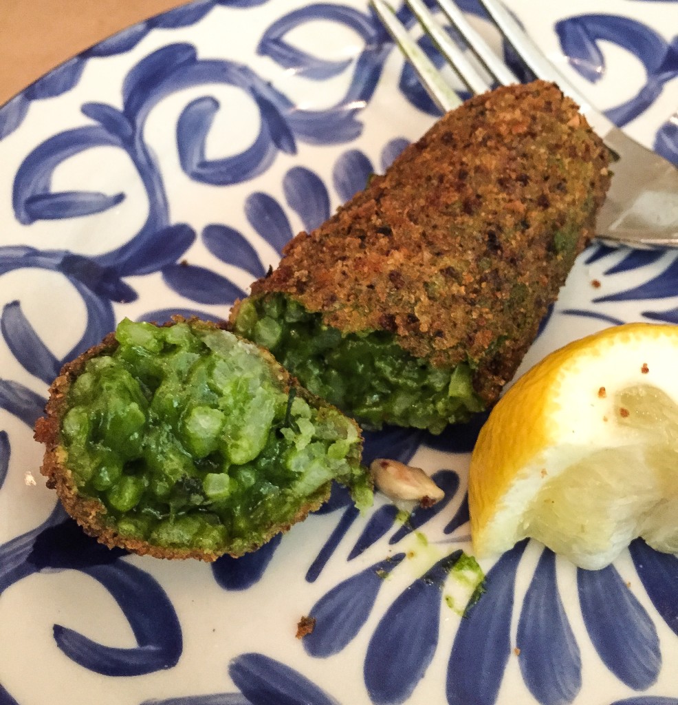 SUPPLI ALLA TERRAZZA • 7 Green Risotto Croquettes, Mozzarella, Mixed Herbs