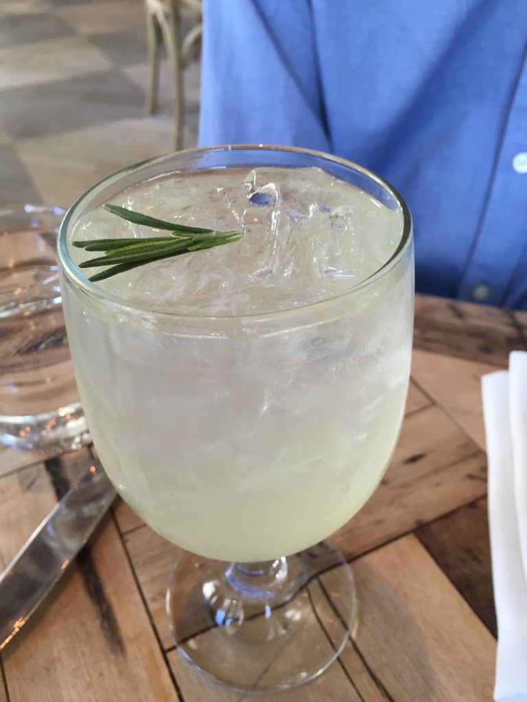 Rosemary's Lemon Fizz (Rosemary Lemonade, simple syrup, prosecco)