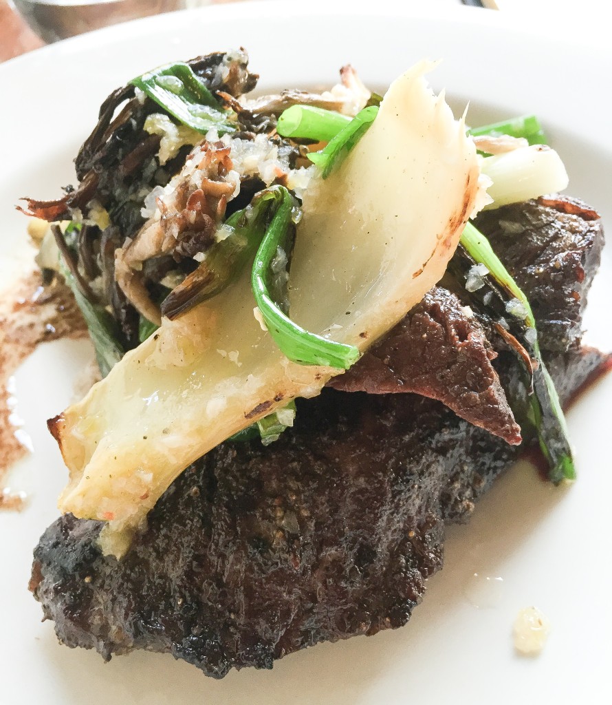 manzo ai ferri: hanger steak, maitake, scallion & fennel escabeche 27