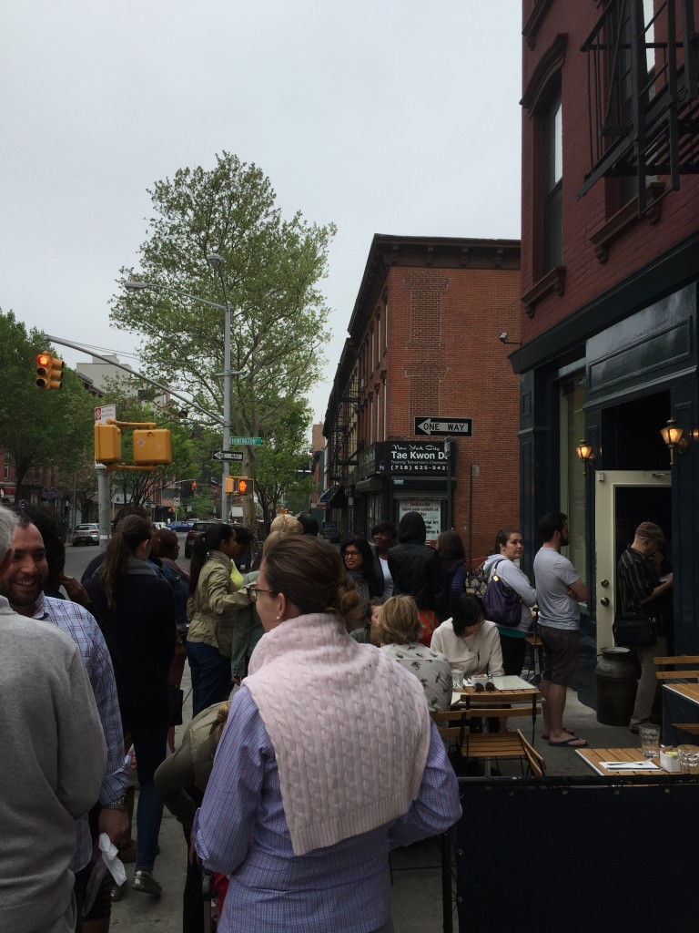 The line waiting to get in at 10 am, when they first opened.