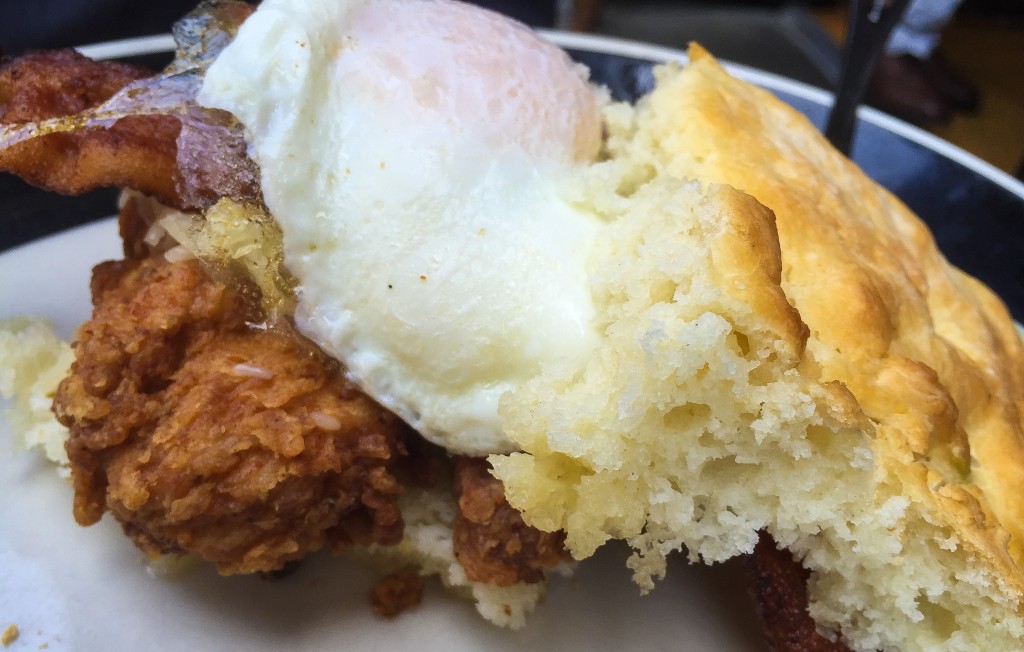 Bacon, Egg and Cheese Biscuit Sandwich - $11