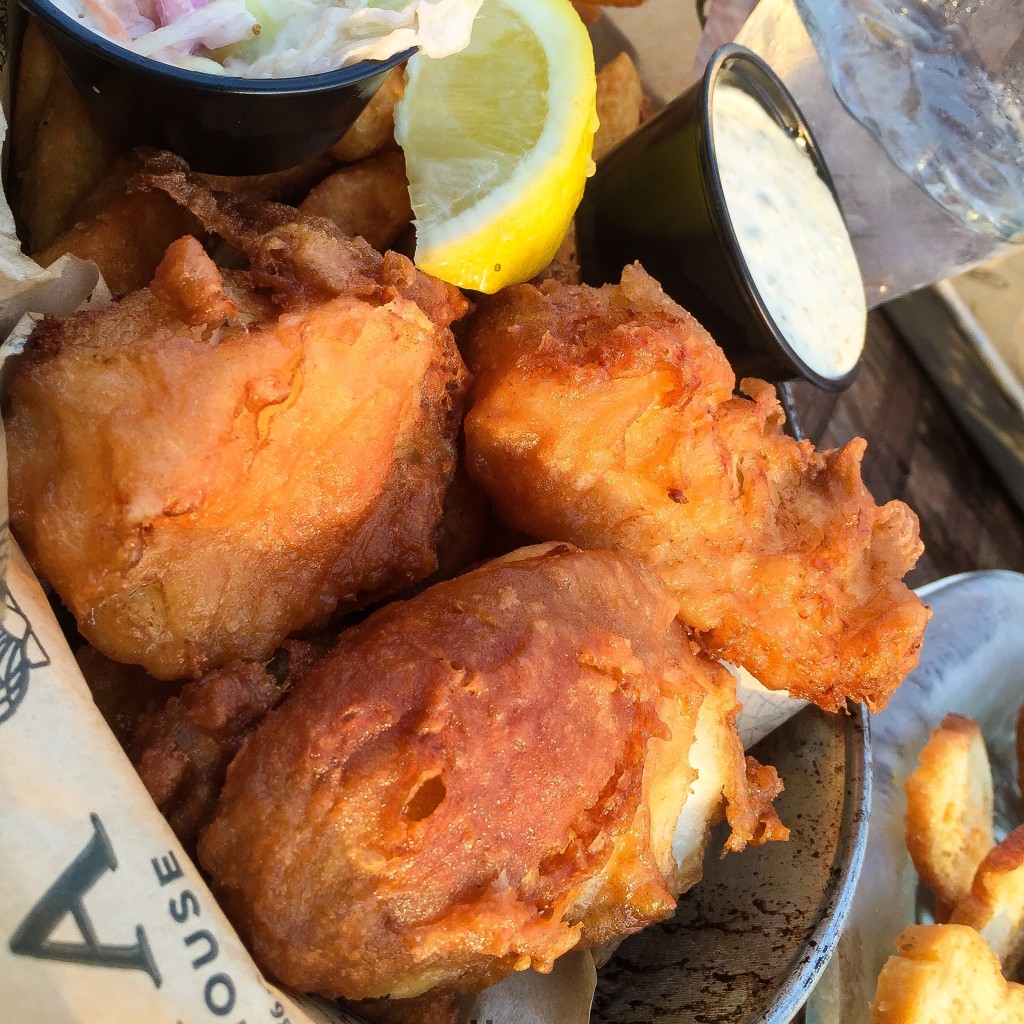 FISH AND CHIPS $18 with French Fries and Coleslaw