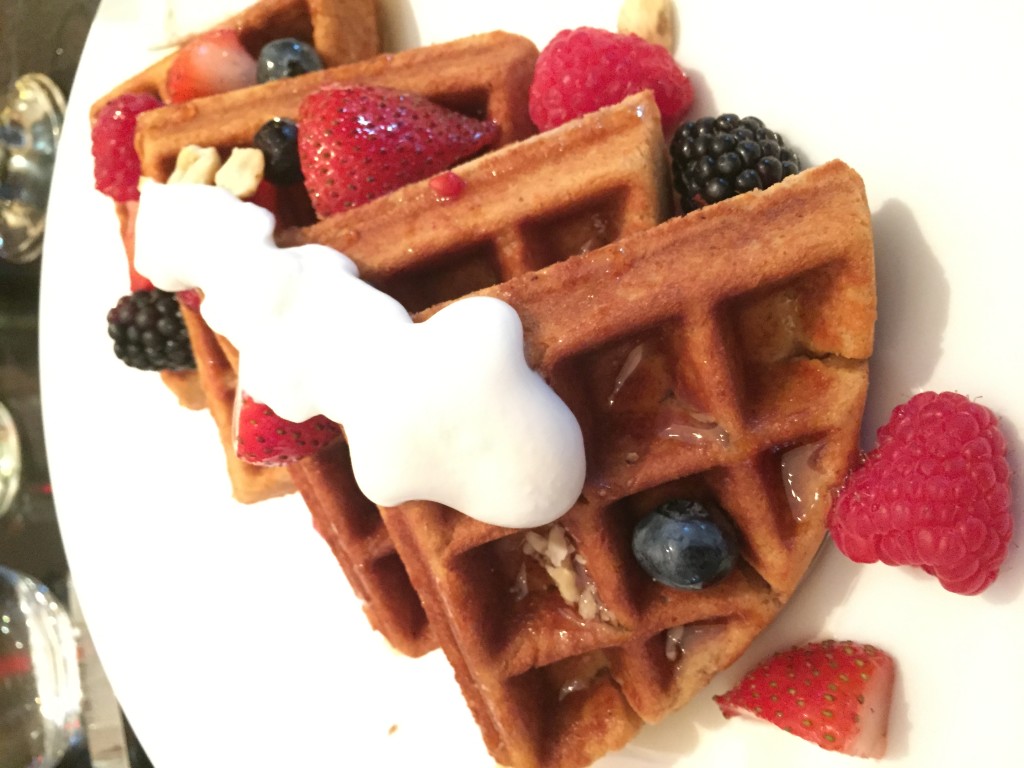 Almond Waffles with fresh berries