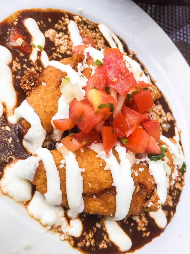 Roasted Chicken Empanadas w/ Jack cheese and mole sauce - $7