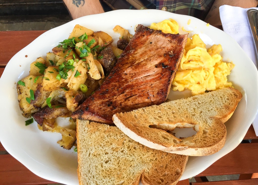 Bubby’s Breakfast • 19 farm eggs any style, house-cured meat, home fries, and shewolf bakery toast