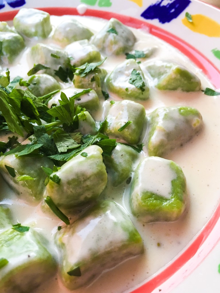 Spinach Gnocchi with gorgonzola sauce 