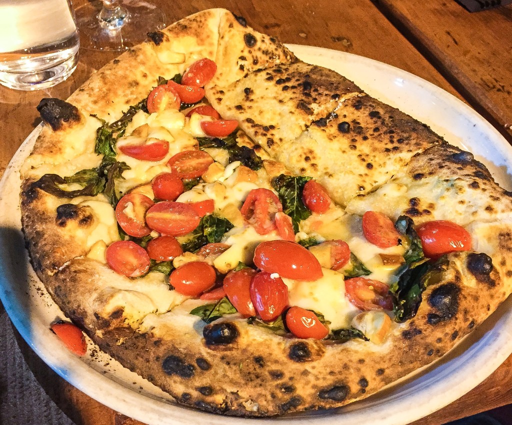 Mezzaluna - $20 soppressata / ricotta / half cherry tomatoes / smoked mozzarella