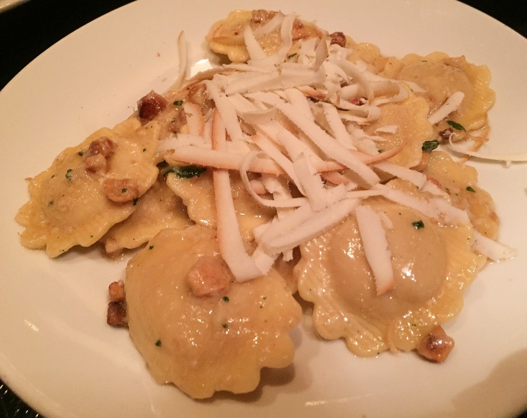 Pumpkin Fiore - fresh pasta butternut squash, brown butter, sage, hazelnuts, ricotta affumicata - $16