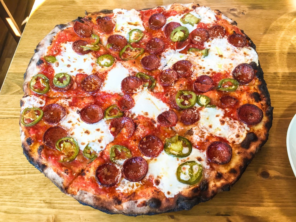 Colony — sauce, mozzarella, pepperoni, pickled chilli, honey 18