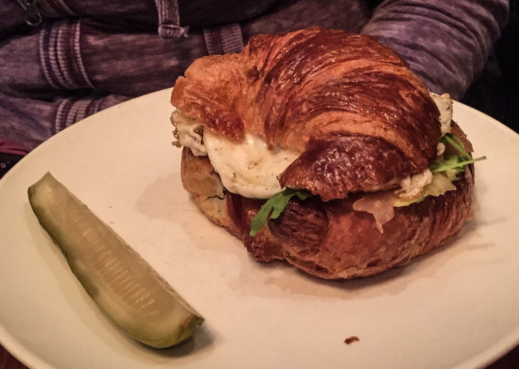 THE JESSIE $8 Cabot cheddar, tomato, avocado, egg, lettuce, on a croissant