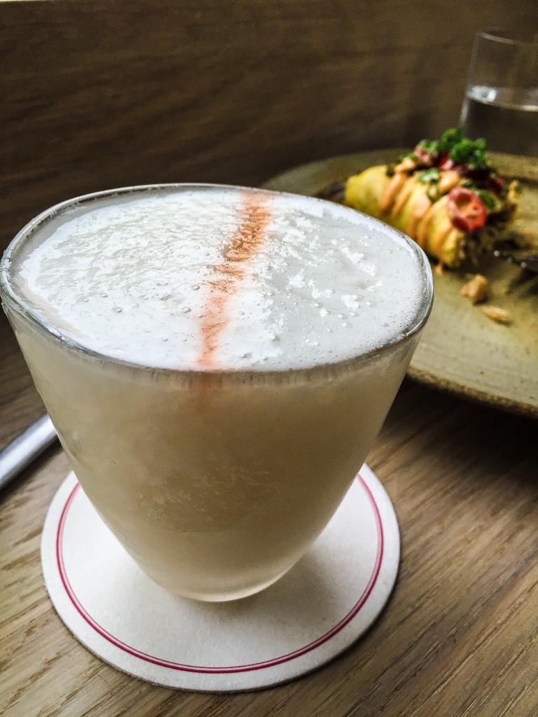 PISCO SOUR 12 BLENDED WITH EGG WHITE, MACCHU PISCO, LIME, BITTERS