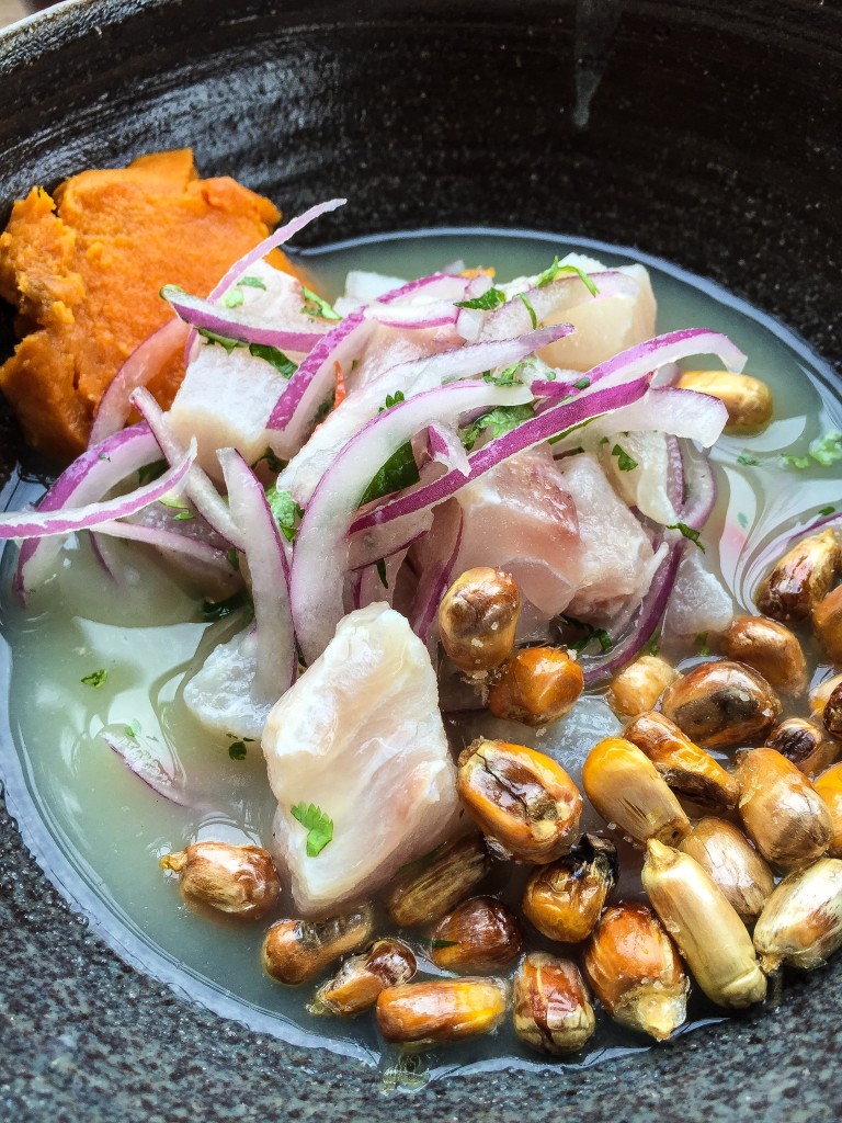 CORVINA CEVICHE, LIME, RED ONION, HABANERO, CILANTRO, SWEET POTATO 18