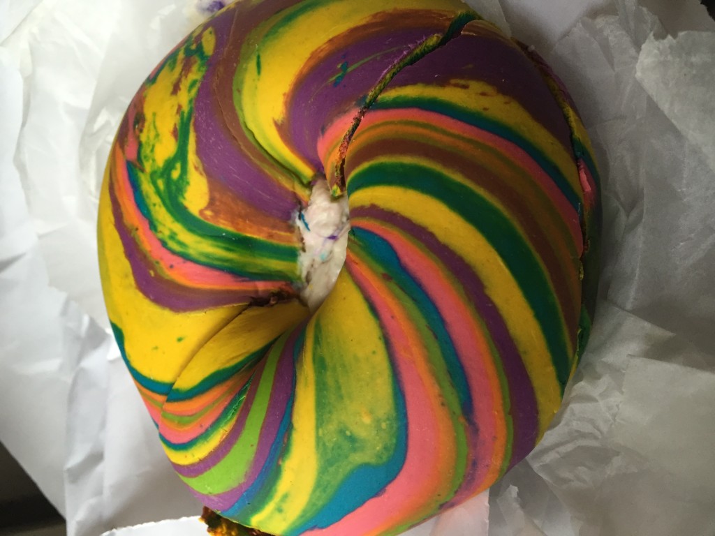 Rainbow bagel, duh.