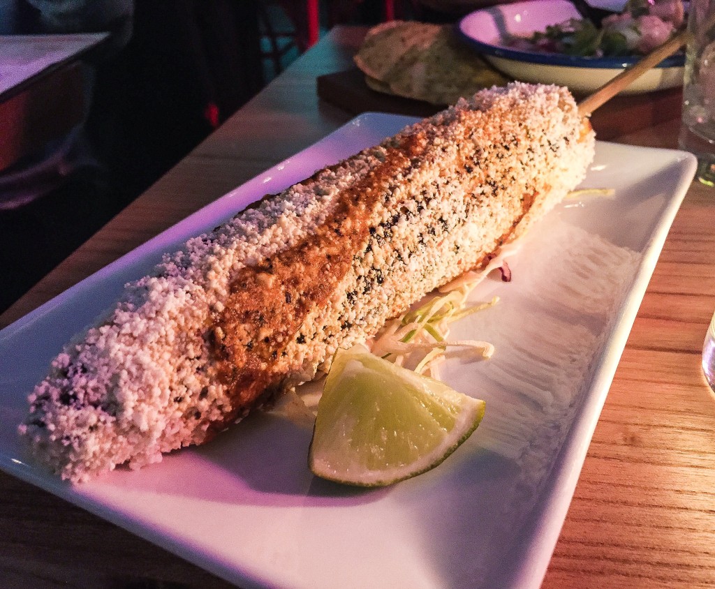 Elote - Grilled Corn on the cob, Lime mayo, Chile de arbol - $7