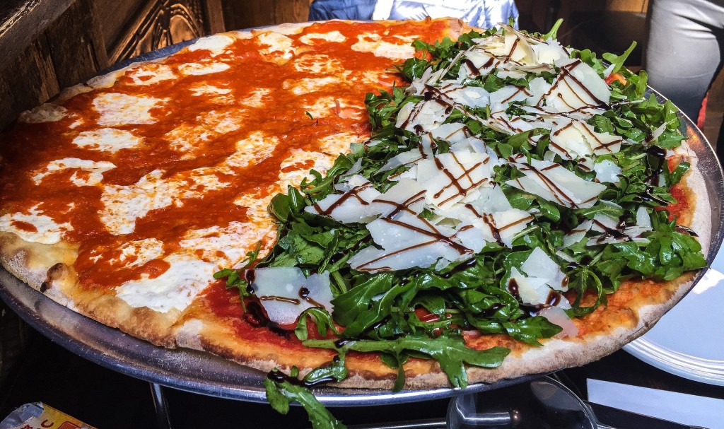 1/2 Vodka Sauce / 1/2 Arugula, Parmesan,  Balsamic & Onion - $26