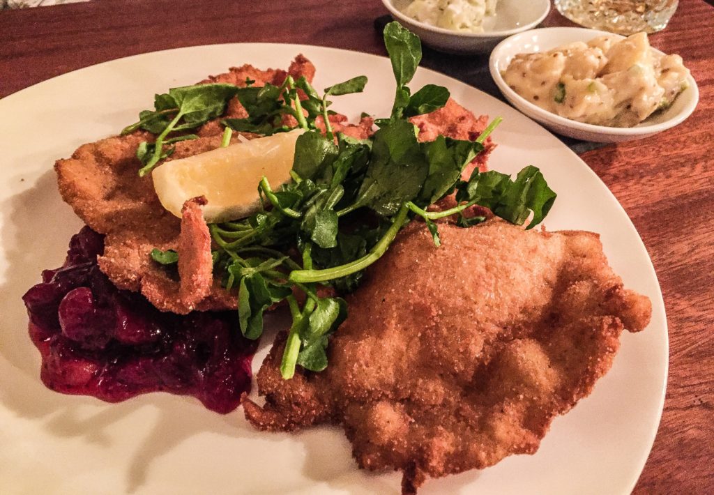 Pork Schnitzel - Cucumber Salad, Cranberry, Yukon Gold Potato Salad - $23