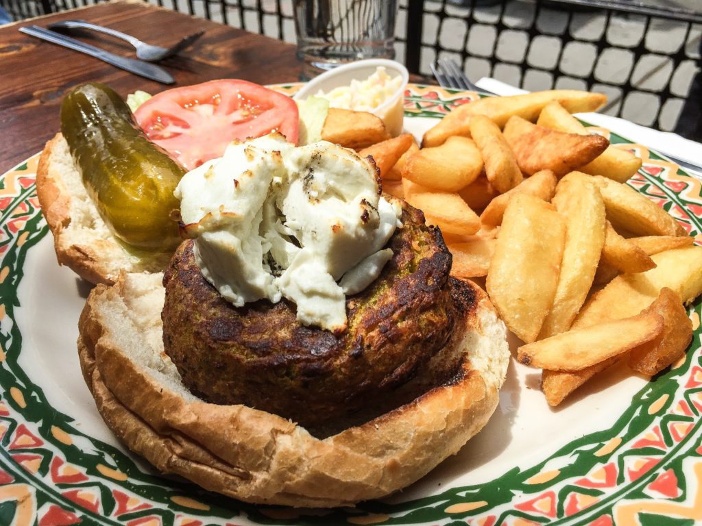 Veggie Burger with Goat Cheese