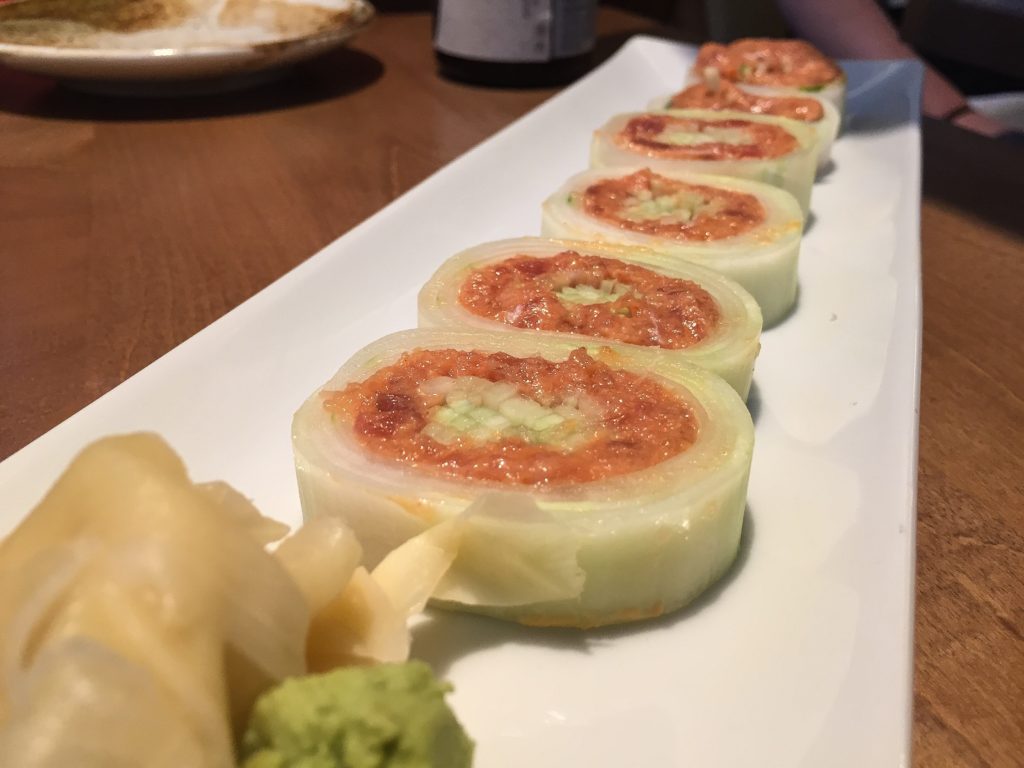 Spicy Tuna Sashimi Cucumber Roll