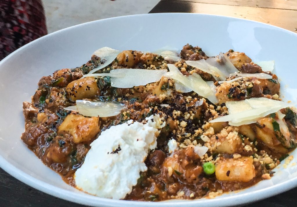 Brown Butter Gnocchi with braised lamb, hazelnuts, piave cheese - $25