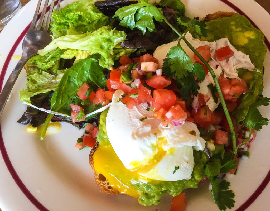 Avocado Toast w/ Poached Eggs, Tomato-Jalapeno Salsa - $16.50