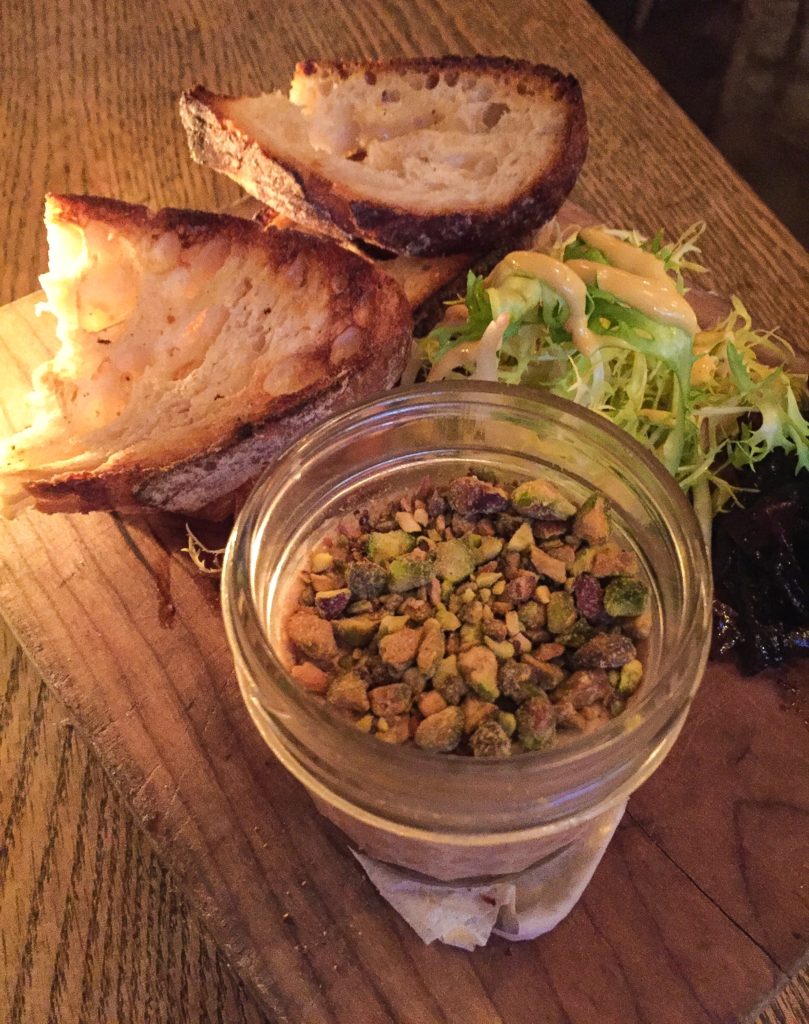 Chicken Liver Mousse vinegar onions, pistachios $14