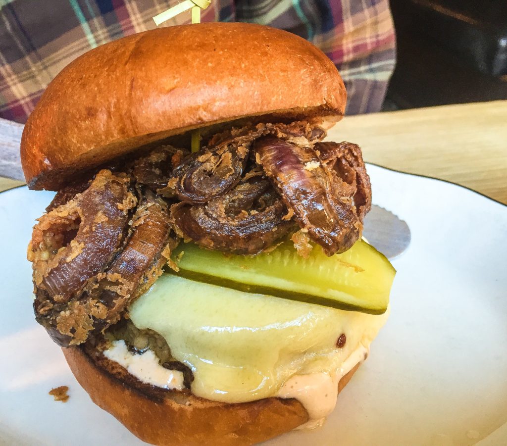 Dry Aged Burger Pat LaFrieda Aged Blend, Charred Red Onions, McClure's Pickles, HP House Mayo - $14