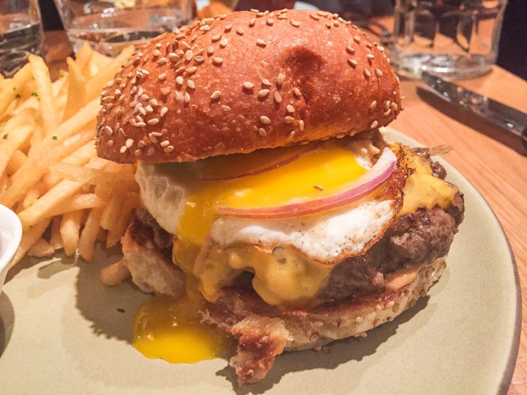 COVINA BURGER & FRIES $21 SPECIAL SAUCE, AMERICAN CHEESE, DASHI PICKLE ADD EGG +2