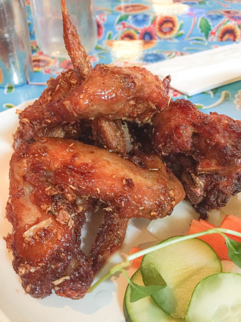 Ike’s Vietnamese Fish Sauce Wings (Available spicy) 16 Natural Draper Valley chicken wings marinated in fish sauce and sugar, deep fried, tossed in caramelized Phu Quoc fish sauce and garlic and served with Vietnamese table salad. Based on Pok Pok PDX cook Ike’s recipe from his home in Vietnam. 